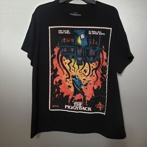 UNISEX NETFLIX STRANGER THINGS "TRY TO BE STILL" BLACK TSHIRT.SZ XL. 100% COTTON